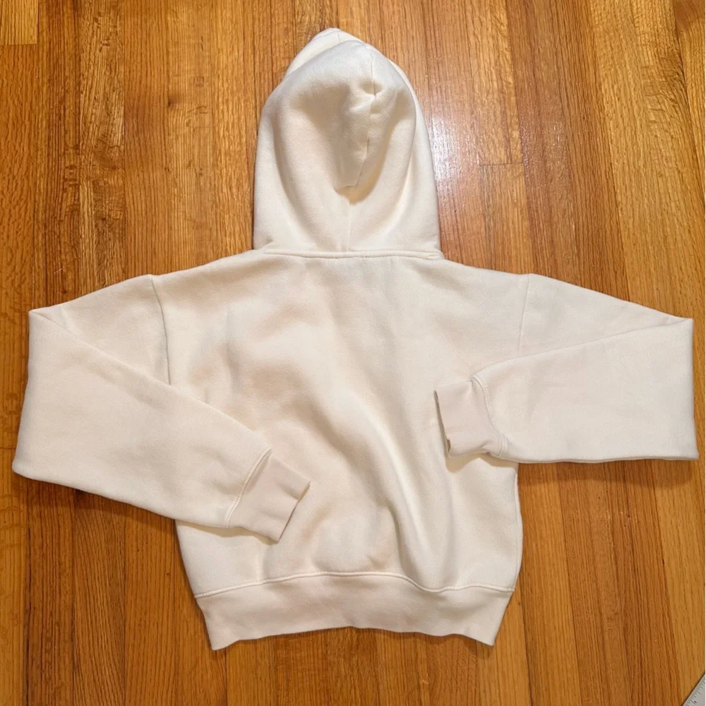 J.Crew women's cropped cream hoodie.Size Small